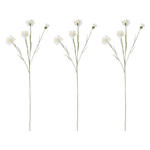 3PK E Style Corn Flower Spray Artificial Floral Stem Decor White 8x3x61cm