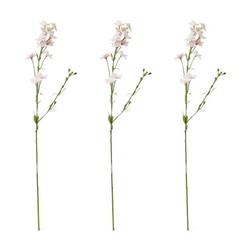 3PK E Style Larkspur Spray Artificial Flower Stem Decor Pink 11x6x71cm