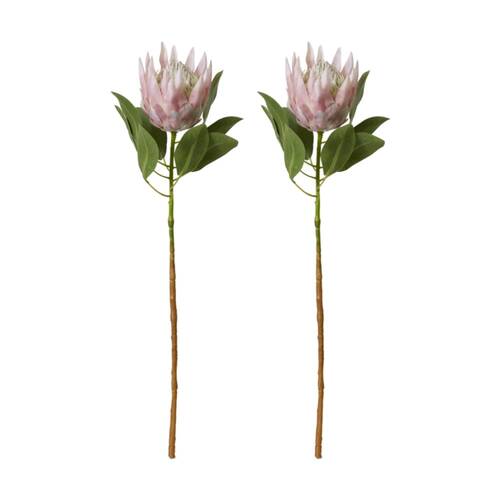 2PK E Style Protea King Stem Artificial Flower Pink 20x13x74cm