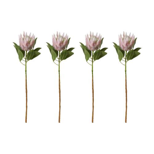4PK E Style Protea King Stem Artificial Flower Pink 20x13x74cm