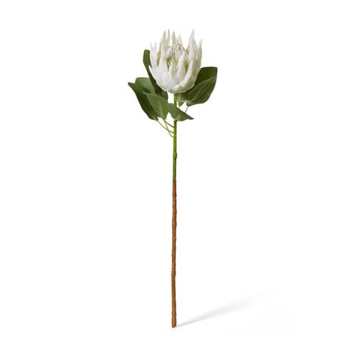 E Style Protea King Stem Artificial Flower Off White 20x13x74cm