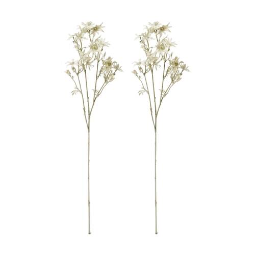 2PK E Style Flannel Flower Spray Stem Artificial White 7x4x81cm
