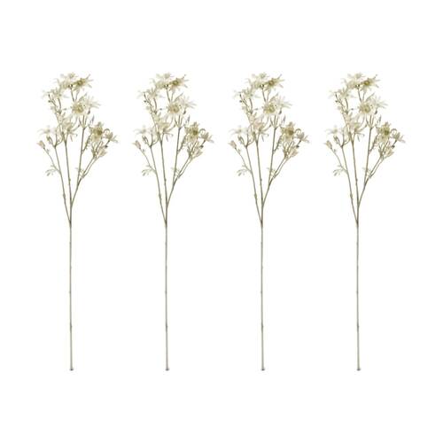 4PK E Style Flannel Flower Spray Stem Artificial White 7x4x81cm
