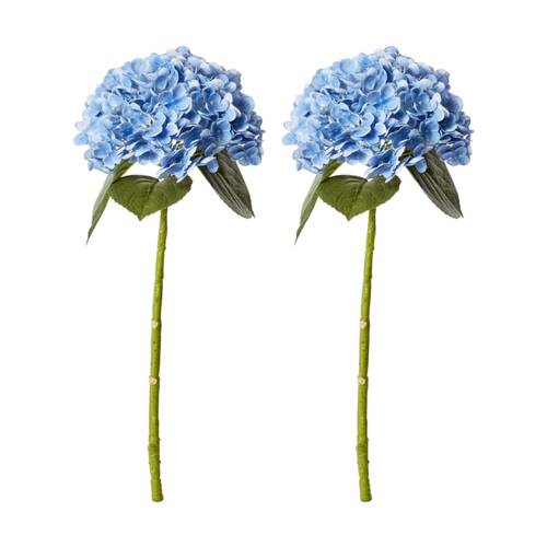 2PK E Style Hydrangea Classic Artificial Flower Stem Blue 30x20x52cm