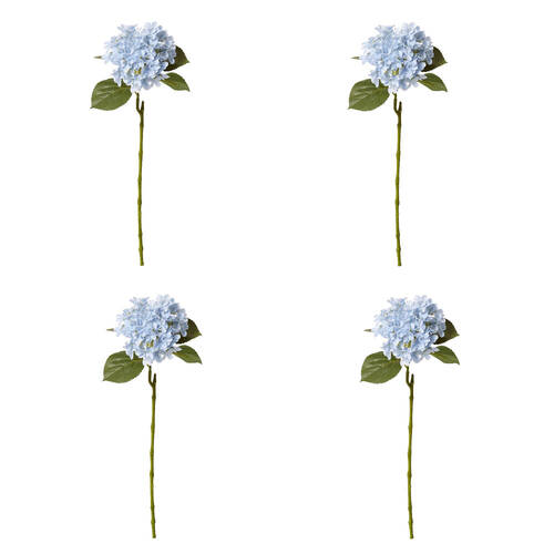 4PK E Style Hydrangea Garden Stem Artificial Flower Light Blue 26x20x61cm
