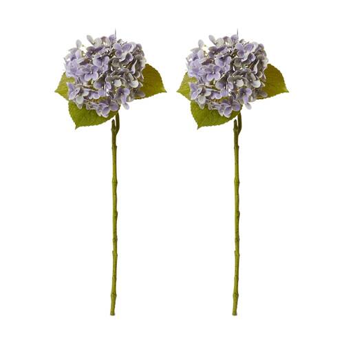 2PK E Style Hydrangea Garden Stem Artificial Flower Purple 26x20x61cm