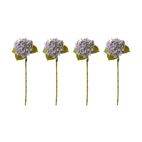 4PK E Style Hydrangea Garden Stem Artificial Flower Purple 26x20x61cm