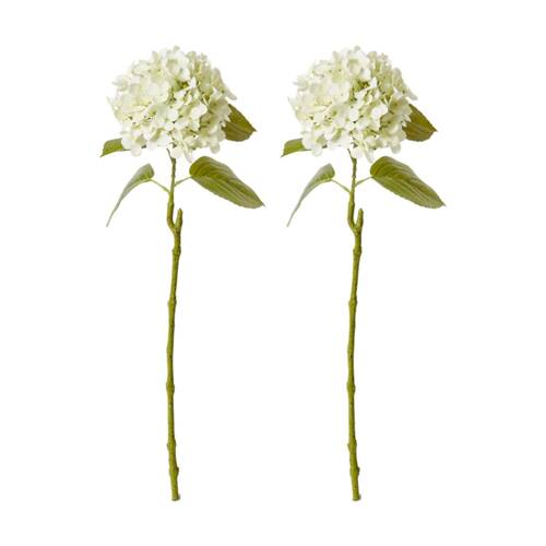 2PK E Style Hydrangea Garden Stem Artificial Flower Soft Green 26x20x61cm