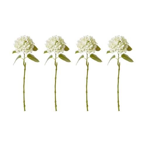 4PK E Style Hydrangea Garden Stem Artificial Flower Soft Green 26x20x61cm