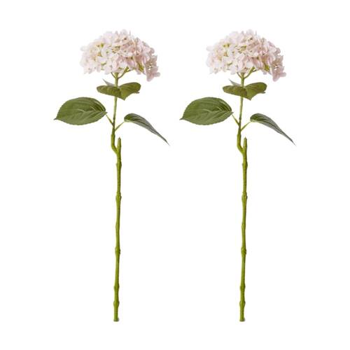 2PK E Style Hydrangea Garden Stem Artificial Flower Soft Pink 26x20x61cm