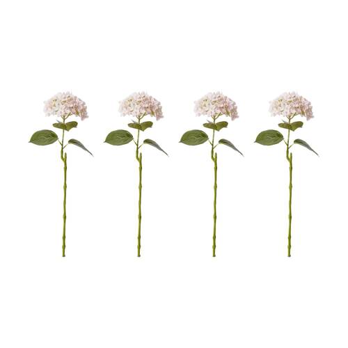 4PK E Style Hydrangea Garden Stem Artificial Flower Soft Pink 26x20x61cm