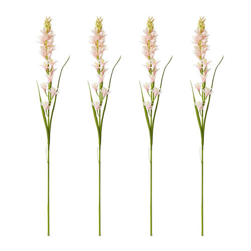 4PK E Style Tuberose Stem Durable Artificial Flower Decor Pink 12x10x90cm