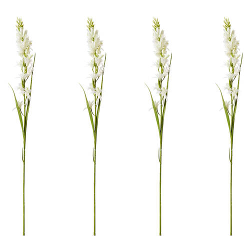4PK E Style Tuberose Stem Durable Artificial Flower Decor White 12x10x90cm