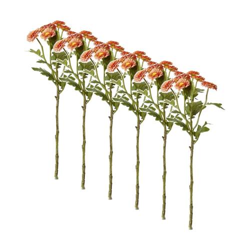 6PK E Style Chrysanthemum Spray Artificial Flower Decor Orange 22x16x56cm