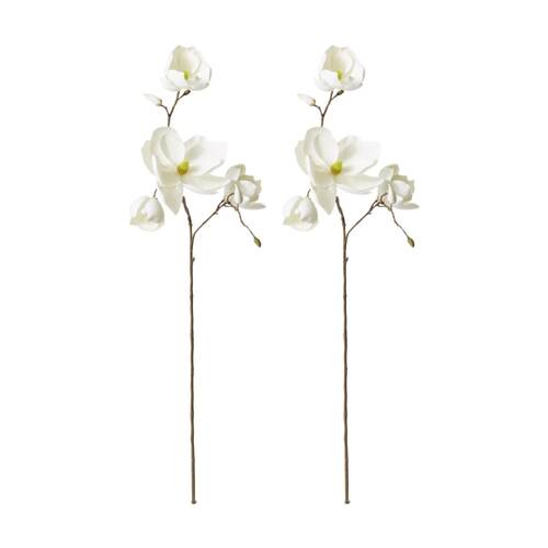 2PK E Style Magnolia Winter Spray Artificial Flower White 50x22x108cm