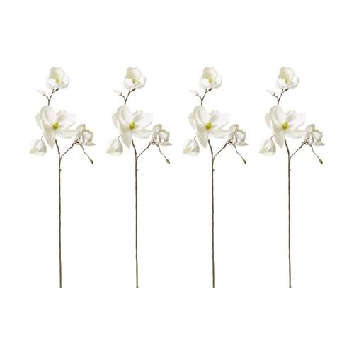 4PK E Style Magnolia Winter Spray Artificial Flower White 50x22x108cm