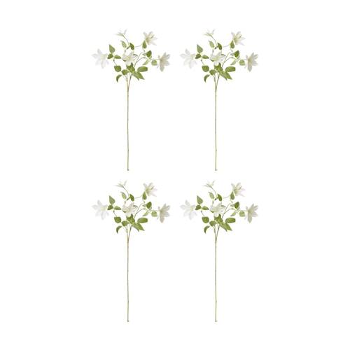 4PK E Style Clematis Stem Durable Artificial Flower White 42x20x86cm