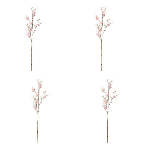 4PK E Style Blossom Plum Spray Durable Artificial Flower Pink 28x24x86cm