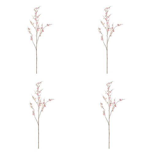 4PK E Style Blossom Plum Spray Durable Artificial Flower Pink 38x16x109cm