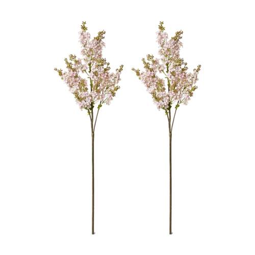 2PK E Style Lilac Spray Floral Stem Artificial Flower Decor Pink 22x10x76cm