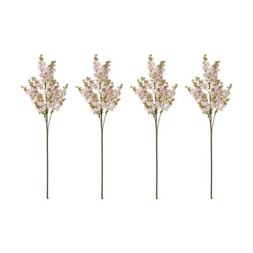 4PK E Style Lilac Spray Floral Stem Artificial Flower Decor Pink 22x10x76cm