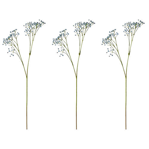 3PK E Style Gypsophila Baby's Breath Spray Artificial Flower Blue 28x16x74cm