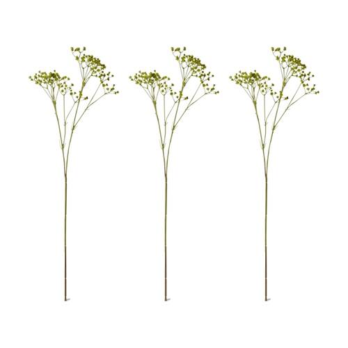 3PK E Style Gypsophila Baby's Breath Spray Artificial Flower Green 28x16x74cm