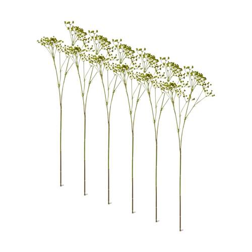 6PK E Style Gypsophila Baby's Breath Spray Artificial Flower Green 28x16x74cm