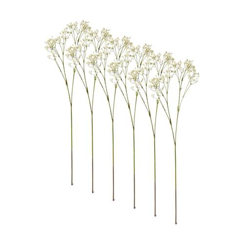 6PK E Style Gypsophila Baby's Breath Spray Artificial Flower White 28x16x74cm
