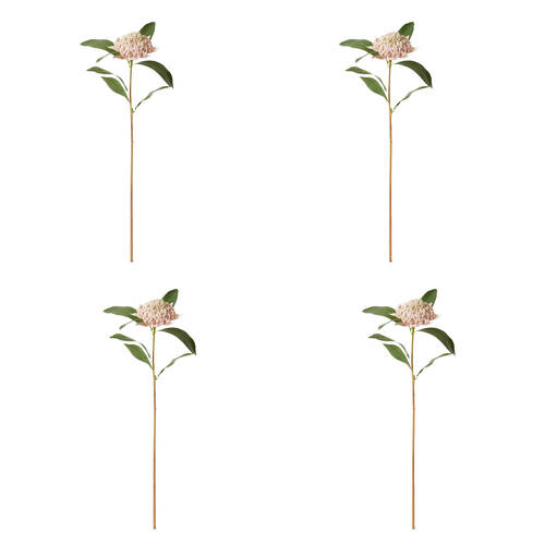 4PK E Style Waratah Floral Stem Durable Artificial Flower Pink 24x22x69cm