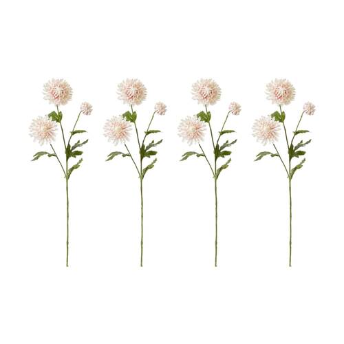 4PK E Style Chrysanthemum Spray Artificial Flower Stem Pink 16x9x64cm