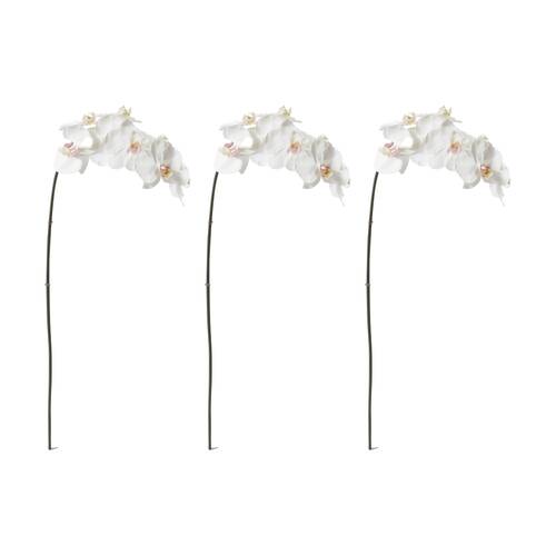 3PK E Style Phalaenopsis Orchid Stem Artificial Flower Pink White 20x8x95cm