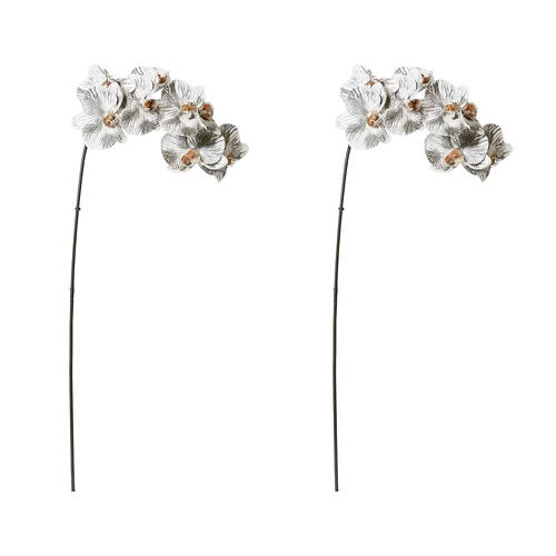 2PK E Style Phalaenopsis Orchid Stem Artificial Flower White Black 20x8x95cm