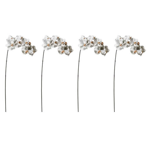 4PK E Style Phalaenopsis Orchid Stem Artificial Flower White Black 20x8x95cm