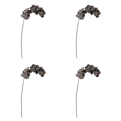 4PK E Style Phalaenopsis Orchid Stem Artificial Flower Black 20x8x112cm