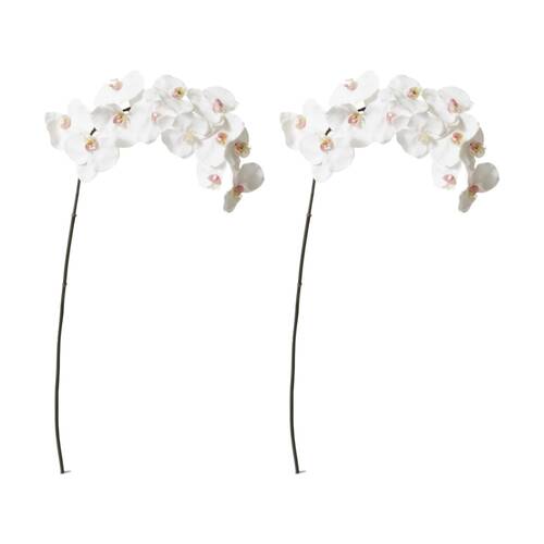 2PK E Style Phalaenopsis Orchid Stem Artificial Flower Pink White 20x8x112cm