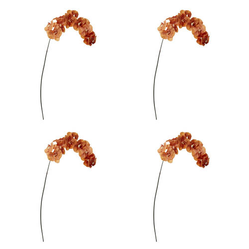 4PK E Style Phalaenopsis Orchid Stem Artificial Flower Rust 20x8x112cm