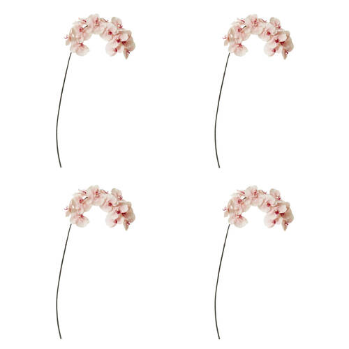 4PK E Style Phalaenopsis Orchid Stem Artificial Flower Soft Pink 20x8x112cm