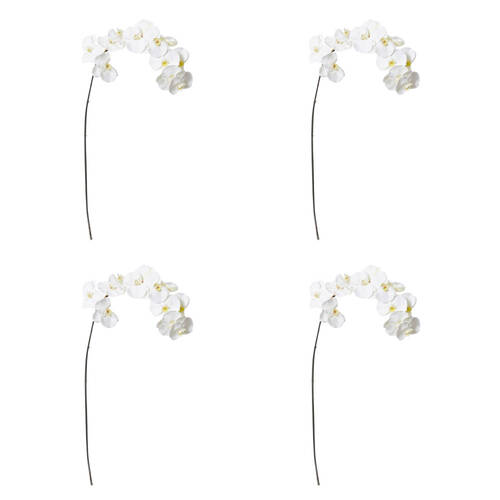 4PK E Style Phalaenopsis Orchid Stem Artificial Flower Yellow White 20x8x112cm