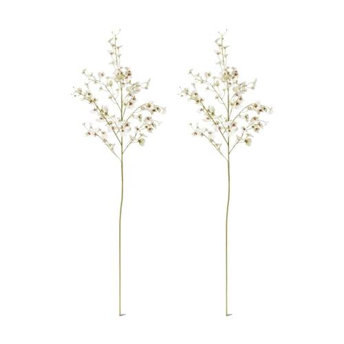 2PK E Style Orchid Dancing Spray Stem Artificial Flower White 36x30x102cm