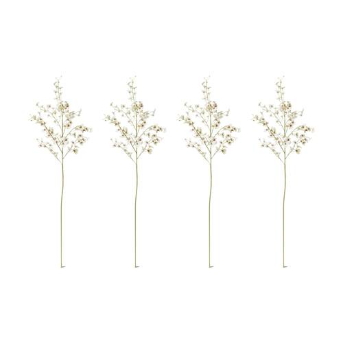 4PK E Style Orchid Dancing Spray Stem Artificial Flower White 36x30x102cm