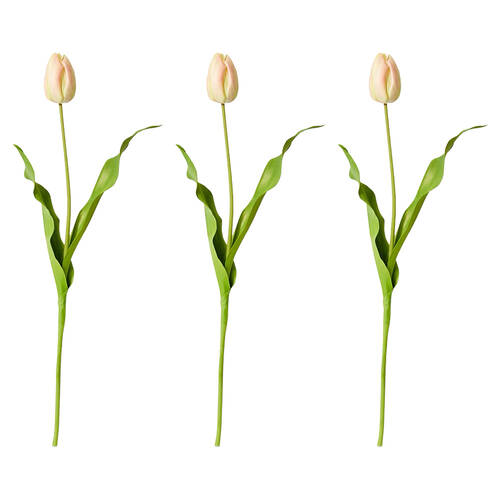 3PK E Style Tulip Dutch Stem Durable Artificial Flower Pink Green 13x10x57cm