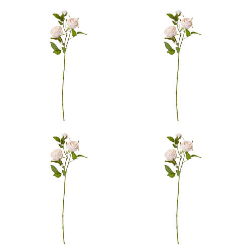 4PK E Style Rose Austin Spray Elegant Artificial Flower Blush Pink 24x16x78cm