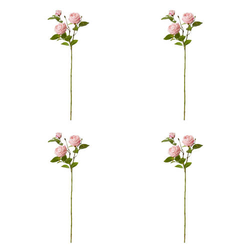 4PK E Style Rose Austin Spray Elegant Artificial Flower Pink 24x16x78cm