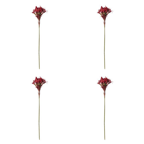 4PK E Style Gymea Lily Stem Artificial Flower Decoration Red 33x33x143cm