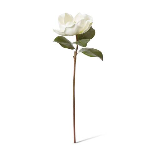 E Style Magnolia Grand Stem Artificial Flower Decoration White 22x28x71cm