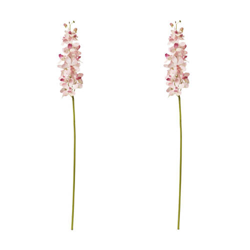 2PK E Style Orchid Vanda Stem Artificial Floral Decoration Pink 9x10x69cm
