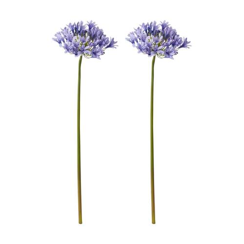 2PK E Style Agapanthus Stem Artificial Floral Decoration Blue 21x25x76cm