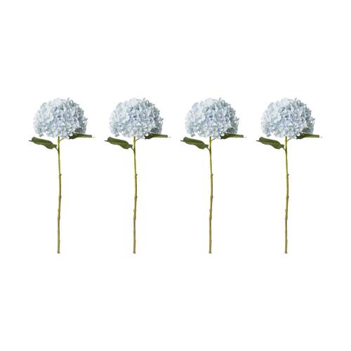 4PK E Style Hydrangea Garden Large Stem Artificial Flower Light Blue 19x31x65cm