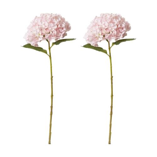 2PK E Style Hydrangea Garden Large Stem Artificial Flower Pink 19x31x65cm